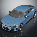 Audi Blue Modern Sports Sedan With Sporty Exterior Design And Alloy Wheels