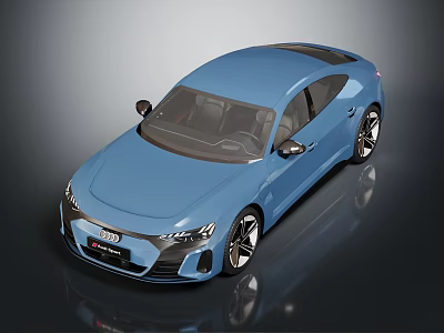 Audi Blue Modern Sports Sedan With Sporty Exterior Design And Alloy Wheels 3d model