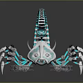 Detailed Mechanical Scorpion Design With Metallic Body And Glowing Blue Accents