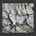 3D Topographic Terrain Model With Mountain Ridges Detailed Elevation And Black Base