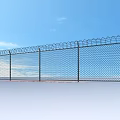 Wire Mesh Security Fence With Top Protection For Isolation And Safety Structure 3d model