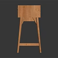Wooden Console Table With Checkered Drawer Details And Simple Leg Structure