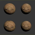 Four Terracotta Vase Sculptures With Ancient Decorative Carvings Of Detailed Figures