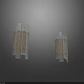 Modern Contemporary Glass Wall Lamps Illuminated Pair Design Mounted On Wall