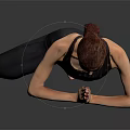 Woman Practicing Single Leg Yoga Pose With Hands In Namaste Wearing Sportswear On Gray Backdrop