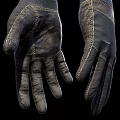 Realistic Leather Gloves With Stitches Against Black Background 3d model