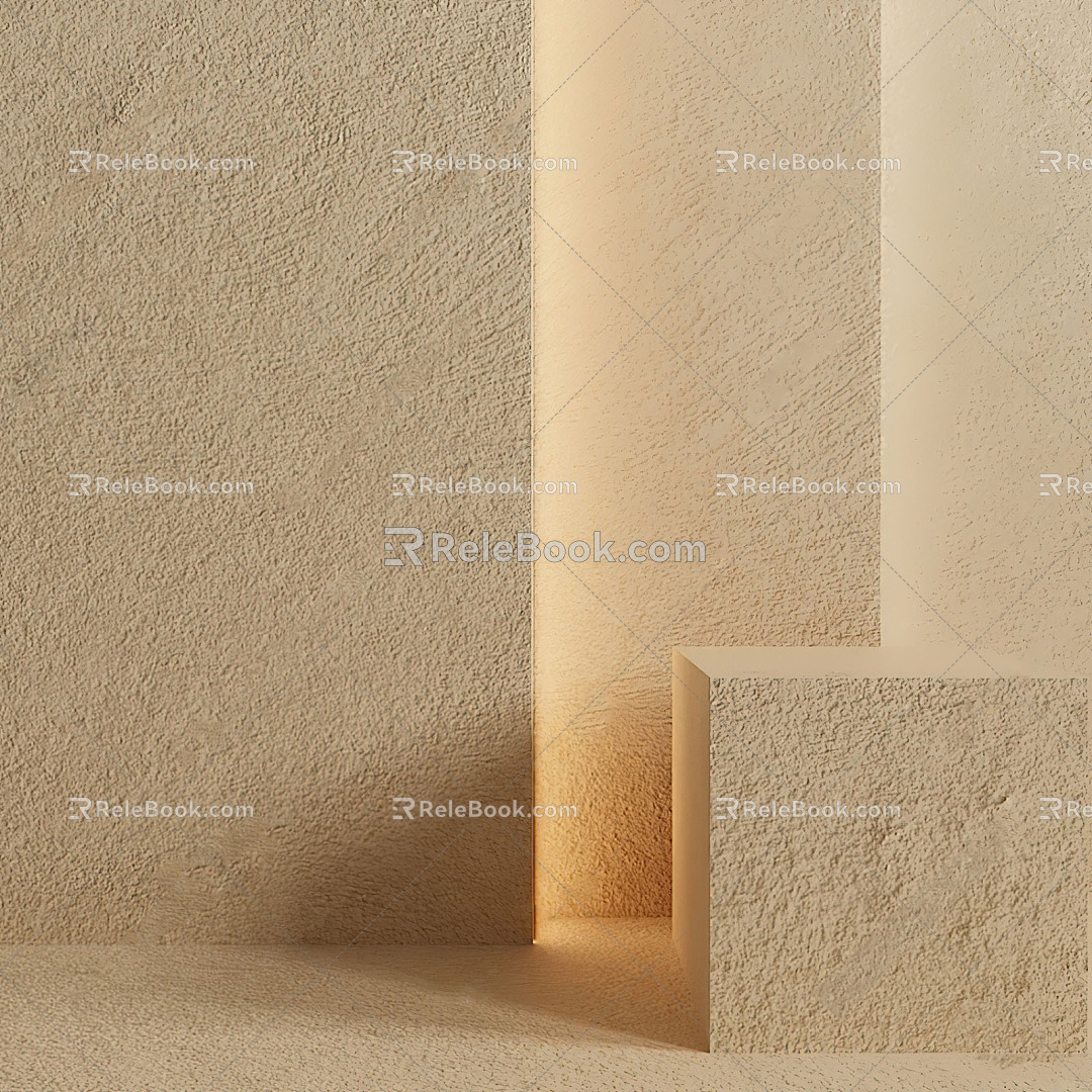 Modern background wall real stone paint wall background 3d model