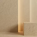 Modern Textured Beige Background Wall With Soft Lighting And Geometric Accents