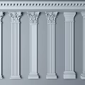 Classical Roman Columns With Ornate Capitals And Various Shaft Designs