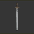 Modern long sword officer sword scabbard 3d model