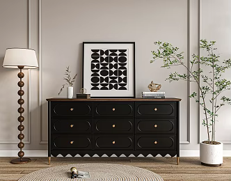 French Retro Entrance Cabinet Bucket Cabinet Decorative Cabinet 3d model