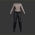 Stylish Pink Long Sleeve Top With Gray Pants And Ankle Boots