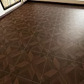 Dark Brown Wooden Flooring With Geometric Parquet Pattern And Natural Texture In Interior Design