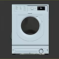 Haier White Front Load Washing Machine With Control Panel And Digital 3d model