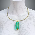 Stylish Green Blue Teardrop Pendant Necklace With Gold Chain And Chic Design