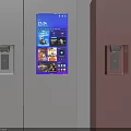 Smart Refrigerators with Various Colors Digital Screens and Water Dispensers for Home Use
