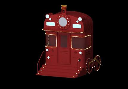 Modern locomotive train 3d model