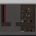 Modern Minimalist Built In Bookcase With Closed Cabinets Open Display Shelves And Warm LED Lighting