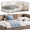 Modern Soft Upholstered Kids Bed With Cozy Bedding Sets And Diverse Premium Fabric Swatches