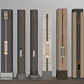 New Chinese Style Column Villa Column Corner Column 3d model