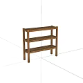 Three Tier Wooden Shelving Unit With Natural Wood Finish And Simple Design