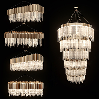 Light Luxury Crystal Chandelier 3d model