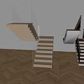 Modern Staircase Design With Floating Wooden Steps Glass Railings And Black Metal Handrails