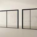 Modern Black Frame Sliding Doors With Transparent Glass For Interior Design
