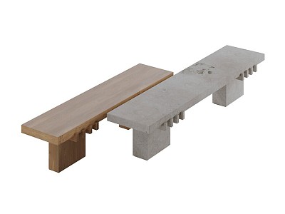 Modern Casual Bench 3d model