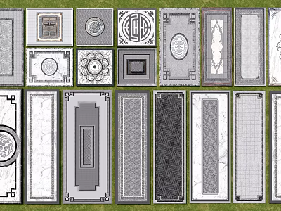Stone And Wood Floor Designs With Various Patterns And Shapes 3d model