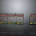 Colorful Metal Frame Construction Elements With Red Green Panels And Multiple Units