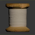 Decorative Wooden And Stone Cylindrical Piece With Polished Wooden Bases And Textured Stone Middle
