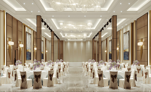 Modern Ballroom Hotel Ballroom 3d model