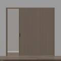 Modern Wooden Double Doors With Smooth Surface And Interior Design 3d model