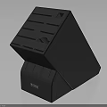 Black Kitchen Knife Block With Multiple Slots For Storing Cooking Knives 3d model