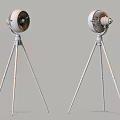 Modern Chrome Air Conditioning Fan With Tripod Stand And Sleek Design