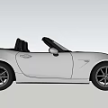Silver Convertible Sports Car Front And Side Profile Exterior Design