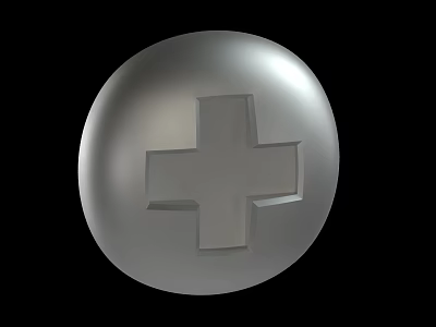 Metallic Silver Sphere With Cross Shaped Indentation On Black Background 3d model