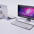 Apple iMac Desktop Computer Setup With Laptop Monitor Keyboard And Mouse