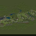 Scenic Park Landscape With Dense Trees Lush Green Lawns Small Lake And Winding Paths