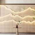 New Chinese-style partition background wall partition 3d model
