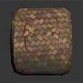 Handwoven Square Storage Basket With Brown Woven Texture And Red Accents For Household Use