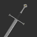 Medieval Steel Sword Weapon With Engraved Blade Crossguard And Decorative Pommel