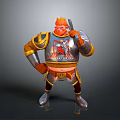 Cartoon Knight Character With Golden Crown Silver Armor Sword And Kingdom Emblem