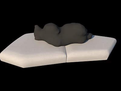Modern Abstract Sofa Design With White Cushion And Unique Shape 3d model