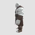 Orc Warrior Spiked Gauntlet Weapon With Brown Armored Outfit And Gold Accents