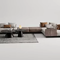 Modern Corner Sofa Arflex Sofa Coffee Table Sofa Coffee Table 3d model