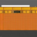 Chinese Style Wooden Display Shelves Interior With Yellow Decorations And Neatly Arranged Design
