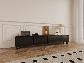 French Retro TV Cabinet 3d model