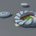 Modern Circular Stadium Architectural Design With White Stands And Green Field 3d model